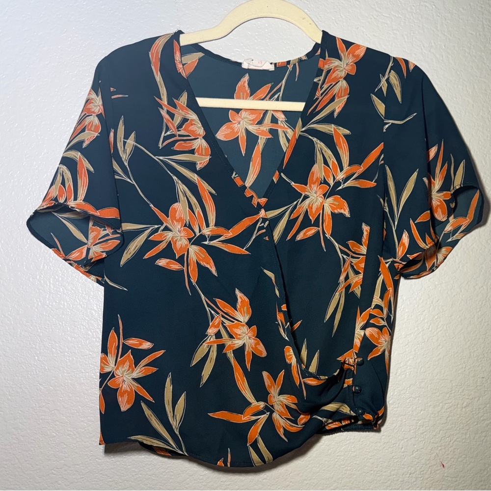 Sienna Sky Faux Wrap Top Size XS